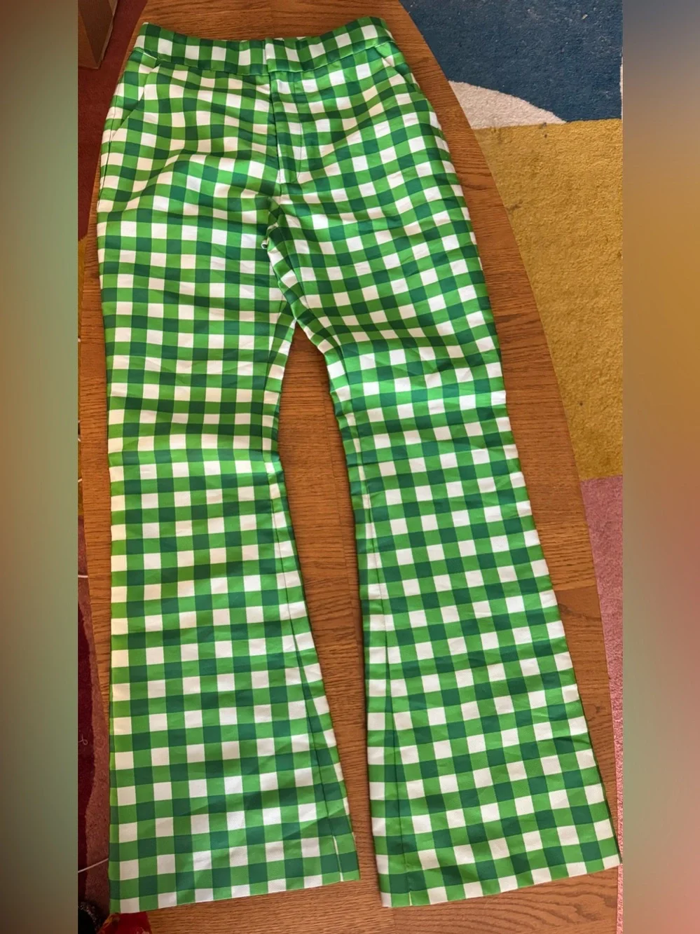 Cynthia Rowley Green and White Check Kids Pajama Bottoms